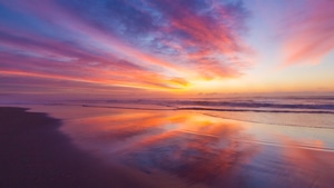 Beach, Sunrise, Nature, 4K wallpaper