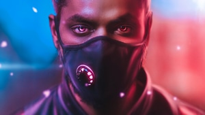 Cyberpunk, Mask, Artist, Artwork, Digital Art, 4K wallpaper