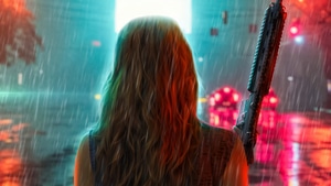 Gun, Neon, Artist, Artwork, Digital Art, 4K wallpaper