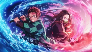 Ultrawide, Demon Slayer: Kimetsu no Yaiba, Tanjiro Kamado, Nezuko Kamado, Water Breathing, 4K wallpaper