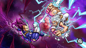 Vegeta, Luffy, Gear 5, Boss Fight, Sun God Nika, 4K wallpaper
