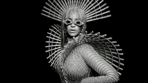 Beyonce, Vogue, Monochrome, 2023, AMOLED, Black background, Black and White, 4K wallpaper