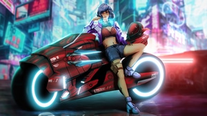 Artist, Artwork, Artstation, Bike, Neon, 4K wallpaper
