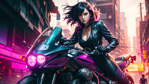 AI art, Futuristic, Cyberpunk girl, Surreal, 4K wallpaper