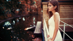 White Dress, Girls, Model, 4K wallpaper