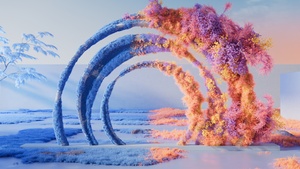 Surreal, Rainbow, Outdoor, Aesthetic, Blue, 4K wallpaper