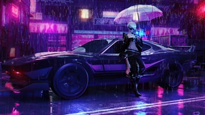 Cyberpunk, Rain, Artist, Artwork, Artstation, 4K wallpaper