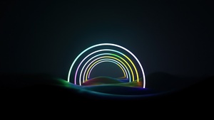 Neon art, Rainbow, Glowing, Dark aesthetic, 4K wallpaper