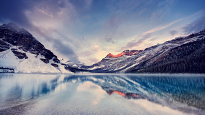 Bow Lake, Canadian Rockies, Scenery, Sunrise, Peaceful, 4K wallpaper