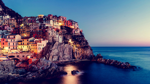 Manarola, Italy, Cinque Terre, Evening, Sunset, Scenic, 4K wallpaper