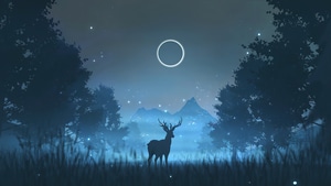 Reindeer, Minimalism, Minimalist, Artist, Artwork, Digital Art, Artstation, 4K wallpaper