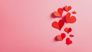 Red hearts, Pastel red, Paper hearts, Red aesthetic, 4K wallpaper
