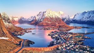 Reine, Norway, Aerial, Lofoten islands, Scenic, 4K wallpaper