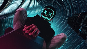 Neon, Mask, Artist, Artwork, Digital Art, 4K wallpaper