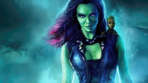Gamora, Baby Groot, Superheroes, Artist, Artwork, Digital Art, Artstation, 4K wallpaper