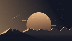 Minimalism, Artist, Artwork, Digital Art, Mountains, 4K wallpaper