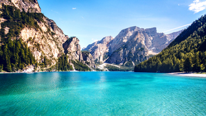 Pragser Wildsee, Italy, Lake, Alps mountains, 4K wallpaper