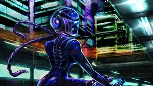 Cyberpunk, Biker, Artist, Artwork, Digital Art, Neon, Artstation, 4K wallpaper