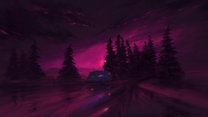 Neon, Forest, Artist, Artwork, Digital Art, Pink, Deviantart, Van, 4K wallpaper