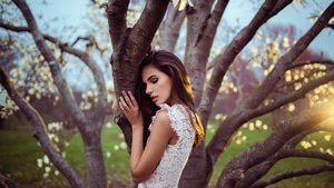 Girls, Model, White Dress, , 4K wallpaper