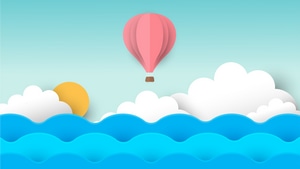 Air Balloon, Minimalism, Minimalist, Artist, Artwork, Digital Art, 4K wallpaper