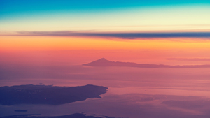 Sunset, Clouds, Aerial view, Islands, 4K wallpaper