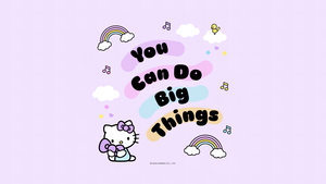 You Can Do It, Hello Kitty, Motivational quotes, Pastel purple, 4K wallpaper