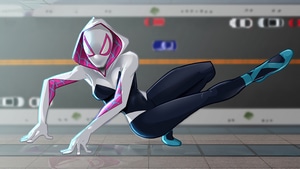 Spiderman Into The Spider Verse, Gwen Stacy, Superheroes, Animated Movies, Artist, Digital Art, Artstation, 4K wallpaper