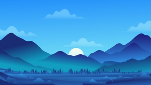 Minimalism, Minimalist, Artist, Artwork, Digital Art, Morning, Sunrise, Mountains, 4K wallpaper