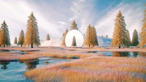 Atmospheric, Landscape, Swamp, Glass, Surreal, Reflection, Aesthetic, 4K wallpaper