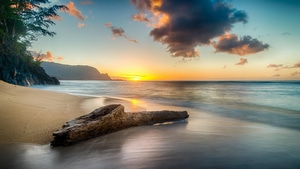 Beach, Sunset, Nature, 4K wallpaper