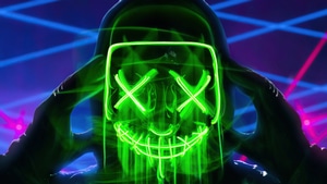 Neon, Mask, Artist, Artwork, Digital Art, 4K wallpaper