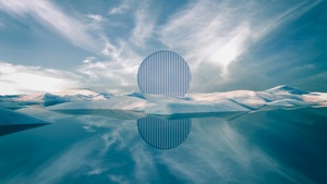 Geometric, Desert, Surreal, Reflection, 4K wallpaper