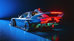 Cars, Scifi, Neon, Artist, Artwork, Digital Art, 4K wallpaper
