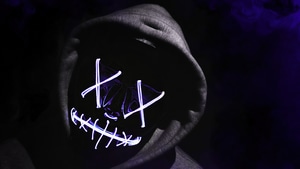 Anonymus, Neon, Hoodie, Artist, Artwork, Digital Art, 4K wallpaper