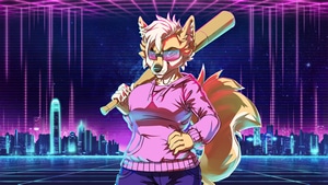 Fox, Retrowave, Artist, Artwork, Digital Art, 4K wallpaper