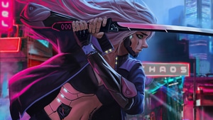 Cyberpunk, Sword, Cyborg, Scifi, Artist, Artwork, Digital Art, 4K wallpaper