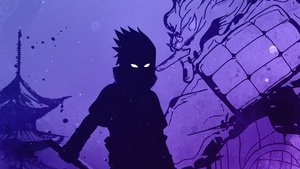 Sasuke Uchiha, Silhouette, Naruto, Illustration, 4K wallpaper