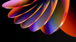 Geometric, 3D Render, Digital Abstract, Black background, 4K wallpaper