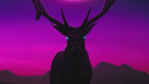 Reindeer, Animals, Artist, Artwork, Digital Art, Pink, 4K wallpaper