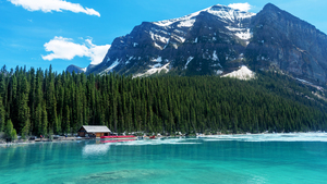 Lake Louise, Mountain, Scenery, Wilderness, Daytime, Canada, 4K wallpaper