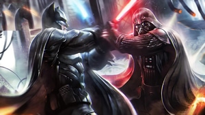 Batman, Darth Vader, Star Wars, Superheroes, Artwork, Artist, 4K wallpaper
