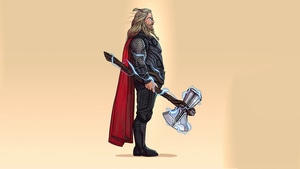 Thor, Superheroes, Artwork, Artist, Minimalism, 4K wallpaper