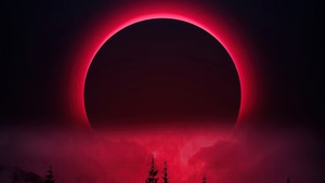 Moon, Red, Artist, Artwork, Digital Art, 4K wallpaper