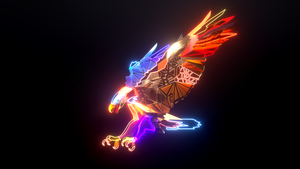Eagle, Neon, Dark background, Digital Art, Colorful, Glowing, 4K wallpaper