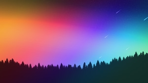 Trees, Artist, Sky, Artwork, Digital Art, Colorful, 4K wallpaper