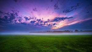 Field, Fog, Clouds, Landscape, Nature, 4K wallpaper