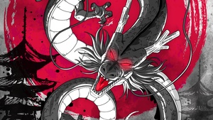 Shenron, Dragon, Japanese culture, Red moon, Digital Art, 4K wallpaper
