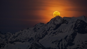 Moon, Nature, Evening, 4K wallpaper