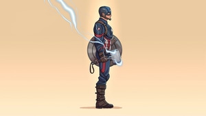 Captain America, Superheroes, Artwork, Artist, Minimalism, 4K wallpaper